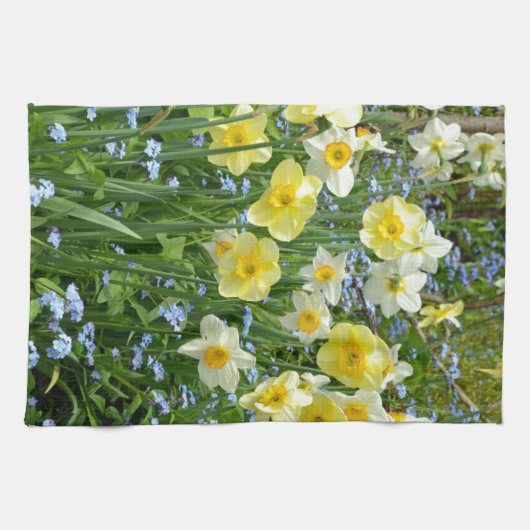 Schoongele daffodiltuin theedoek (Horizontaal)