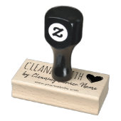 Schoongemaakt met Liefde Getekend Hart & Naam Rubberstempel (Stempel)
