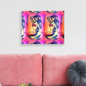 schoonheden met donker haar canvas afdruk (Insitu (Woonkamer))