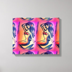 schoonheden met donker haar canvas afdruk