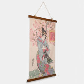 Schoonheden onder Cherry Blossoms Ukiyo-e Hangend Wandkleed (Gebogen)