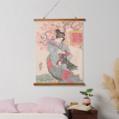 Schoonheden onder Cherry Blossoms Ukiyo-e Hangend Wandkleed (Slaapkamer)
