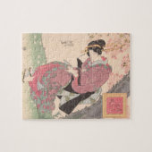 Schoonheden onder Cherry Blossoms Ukiyo-e Legpuzzel (Horizontaal)