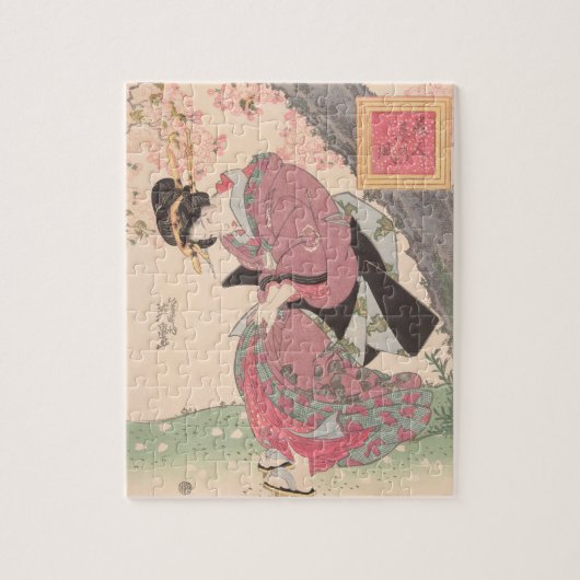 Schoonheden onder Cherry Blossoms Ukiyo-e Legpuzzel (Verticaal)