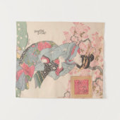 Schoonheden onder Cherry Blossoms Ukiyo-e Wandkleed (Voorkant (horizontaal))