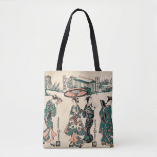 Schoonheden uit Fukagawa. Drieluik Tote Bag