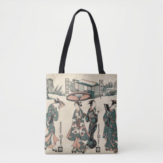 Schoonheden uit Fukagawa. Drieluik Tote Bag (Voorkant)