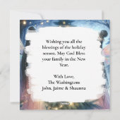 Schoonheden versieren de kerstboom feestdagenkaart (Achterkant)