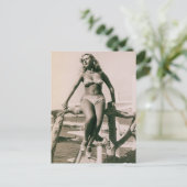 Schoonheid baden!  bikini-meisje briefkaart (Staand voorkant)