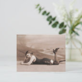 Schoonheid baden! Cute 1920's flauwte meisje  Briefkaart (Staand voorkant)