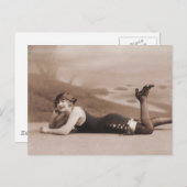 Schoonheid baden! Cute 1920's flauwte meisje  Briefkaart (Voorkant / Achterkant)