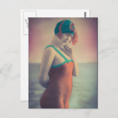 Schoonheid baden! Flapper meisje Risque uit 1920 Briefkaart (Voorkant / Achterkant)