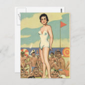 Schoonheid baden!  stripkunst briefkaart (Voorkant / Achterkant)