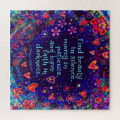 Schoonheid, barmhartigheid, geloof  bloemrijke leu legpuzzel (Horizontaal)