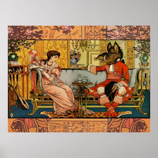 Schoonheid Beest Klassieke Kunst Illustratie Poster (Voorkant)