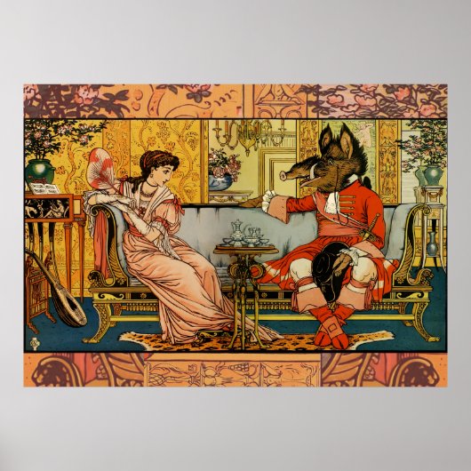 Schoonheid Beest Klassieke Kunst Illustratie Poster (Voorkant)