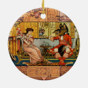 Schoonheid Beest Klassieke Sprookjesfiguren Keramisch Ornament