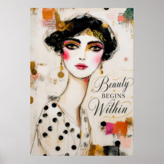 Schoonheid Begint Van Binnenuit Elegante Vrouwelij Poster