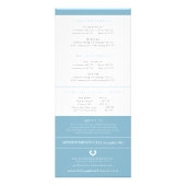 Schoonheid behandeling prijslijst blauwgroen massa reclamekaart (Achterkant)