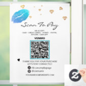 *~* Schoonheid Betaling Betaling QR-code LIP Windo Raamsticker (Huis)