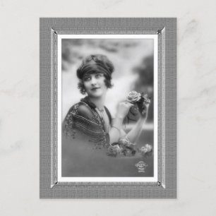  schoonheid - Bloemenmeisje - in zwart-wit Briefkaart