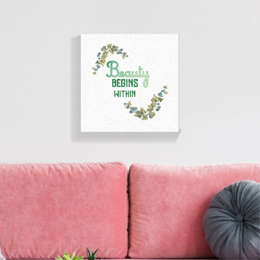 Schoonheid Botanische Typografie Canvas Afdruk (Insitu (Woonkamer))