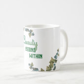 Schoonheid Botanische Typografie Koffiemok (Voorkant rechts)