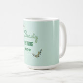 Schoonheid Botanische Typografie Koffiemok (Voorkant rechts)