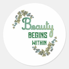 Schoonheid Botanische Typografie Ronde Sticker