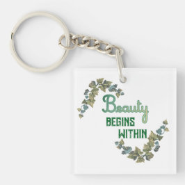 Schoonheid Botanische Typografie Sleutelhanger