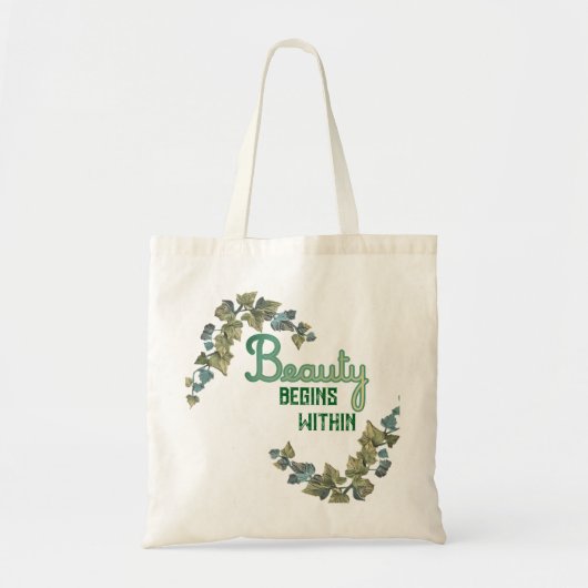 Schoonheid Botanische Typografie Tote Bag (Voorkant)