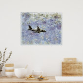 Schoonheid boven... Een jet in de hemel.. Poster (Keuken)