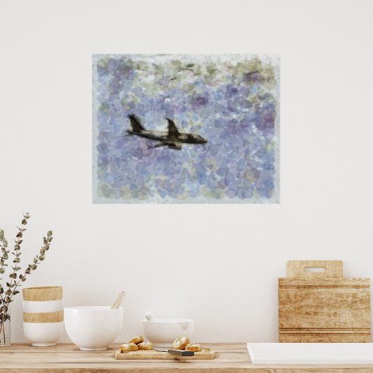 Schoonheid boven... Een jet in de hemel.. Poster (Keuken)