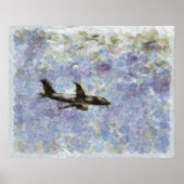 Schoonheid boven... Een jet in de hemel.. Poster (Voorkant)