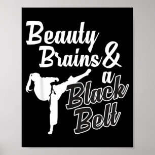 Schoonheid Brein En Een Zwarte Band Karate Martial Poster