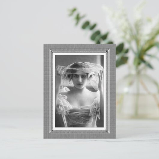  schoonheid - Bridal Veil - zwart-wit Briefkaart (Staand voorkant)