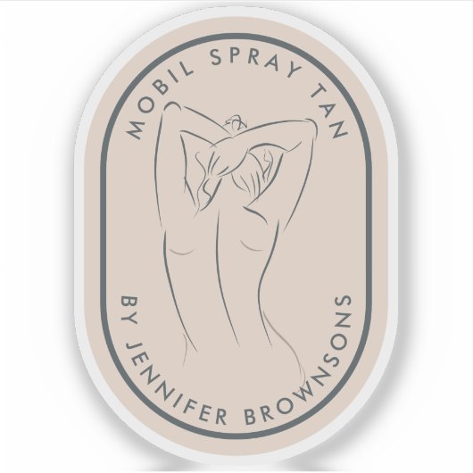 Schoonheid Bruin Spa Lichaam Afgeronde Decal Sticker (Voorkant)