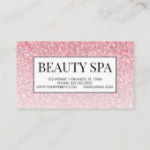 Schoonheid Capsalon Spa Roze Glitters Korting Coup Visitekaartje (Achterkant)