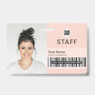 Schoonheid chic roze vrouwelijk Zakelijke Foto Per Badge
