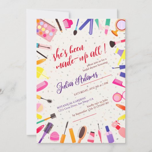 Schoonheid cosmetische haarstijl make-up Vrijgezel Kaart (Voorkant)