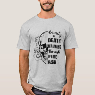 👉 "Schoonheid & Dood - Schedel Roos Grunge T-Shir T-shirt