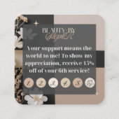 Schoonheid door Steph R Custom Bestelde Loyalty Ka Vierkante Visitekaartje (Achterkant)