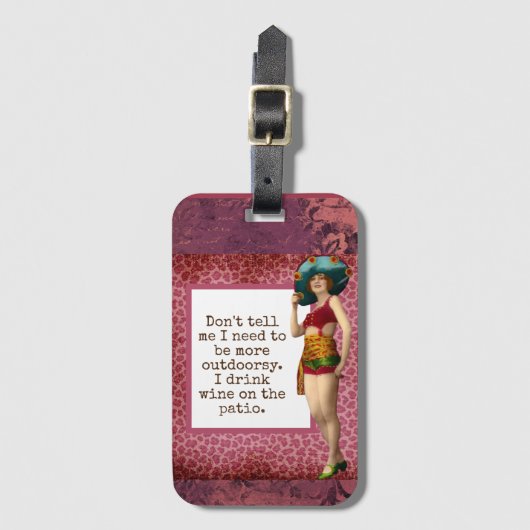 schoonheid Drink wijn Funny Bagagelabel (Voorkant (verticaal))