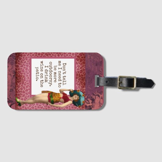 schoonheid Drink wijn Funny Bagagelabel (Voorkant (horizontaal))