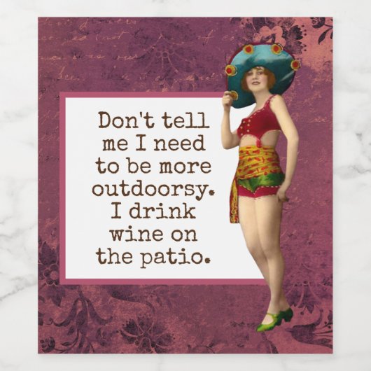 schoonheid Drink wijn Funny Etiket (Enkel label)