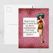 schoonheid Drink wijn Funny Quote Briefkaart (Voorkant / Achterkant)