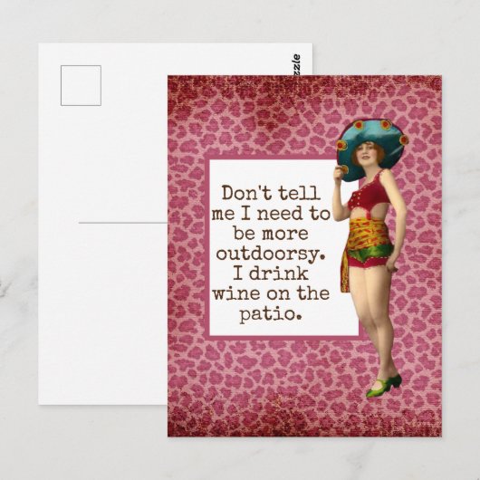  schoonheid Drink wijn Funny Quote Briefkaart (Voorkant / Achterkant)