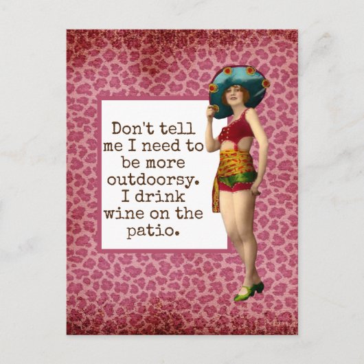  schoonheid Drink wijn Funny Quote Briefkaart (Voorkant)