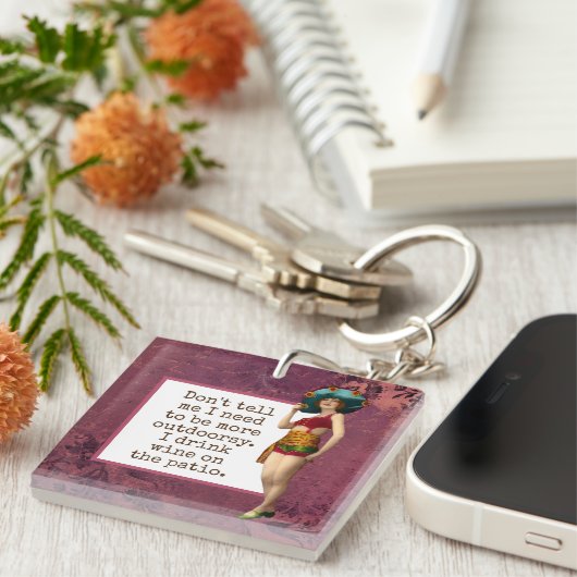  schoonheid Drink wijn Funny Sleutelhanger (Voorkant Rechts)