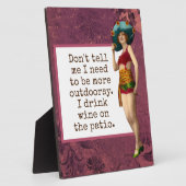  schoonheid Drink wijn Funny Tabletop Fotoplaat (Zijkant)